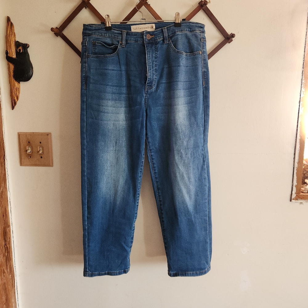 Soft Surrounding Jeans Denim Stretch XL 14 Medium Wash